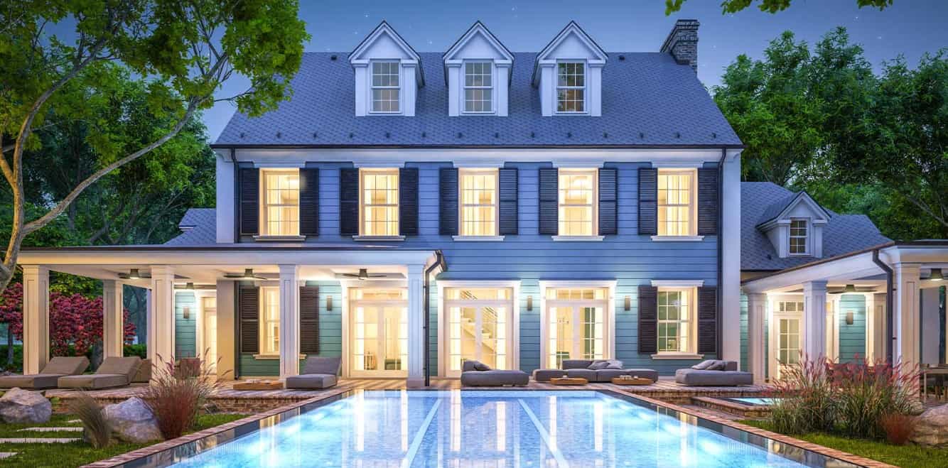 Facade of a home for sale with pool in Morristown, NJ